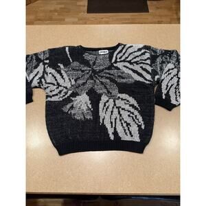 Vintage Penrose Sweater Womens Large Black Silver Grandma 80s Indie Sleaze Cozy